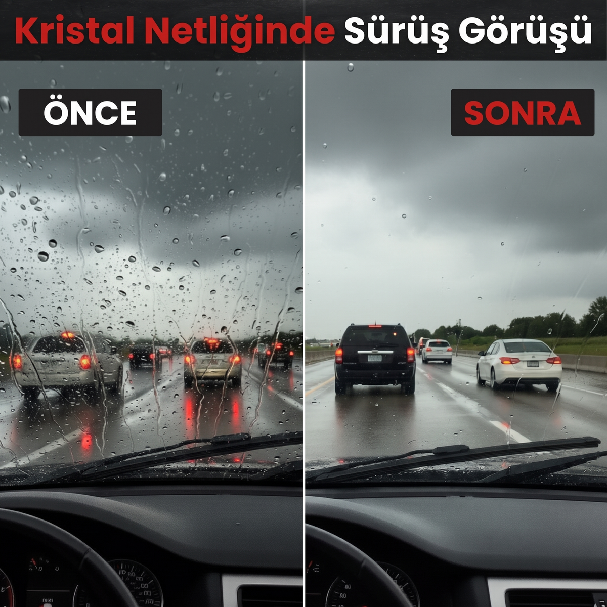 VizyonShıeld - Yağmur kaydırıcı ve Buğu önleyici cam temizleyici